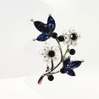 Crystal Floral Brooch - Unique Collectibles