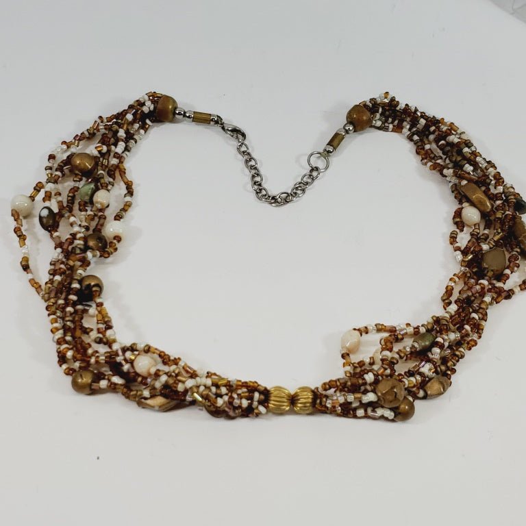 Multi Strand Beaded Necklace 20" - Unique Collectibles