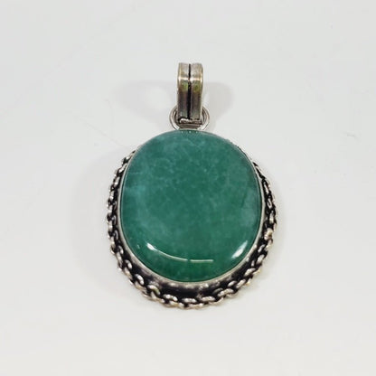 Green Chalcedony Pendant - Unique Collectibles