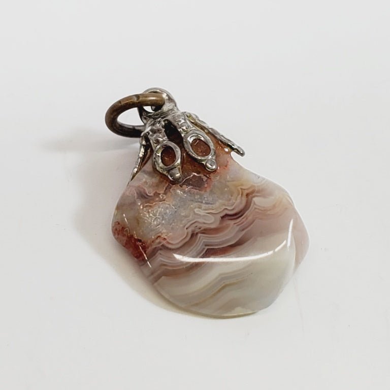 Vintage Lacey Agate Pendant - Unique Collectibles