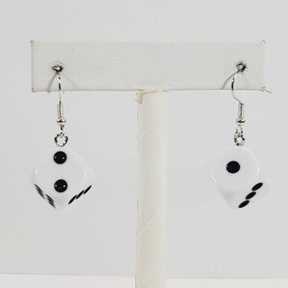 Lifesize Dice Dangly Pierced Earrings - Unique Collectibles