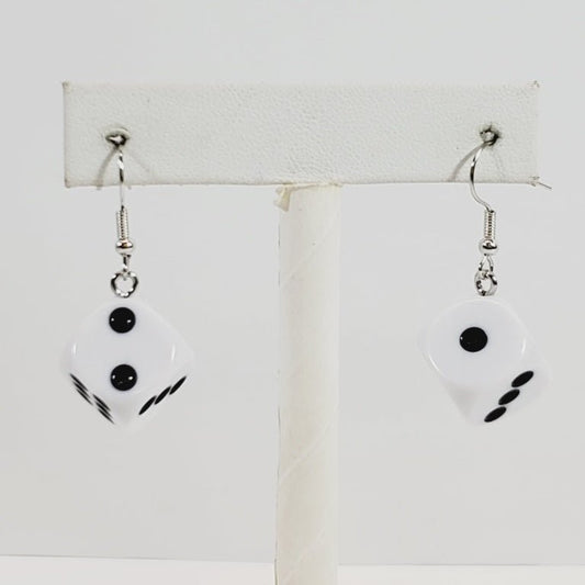 Lifesize Dice Dangly Pierced Earrings - Unique Collectibles