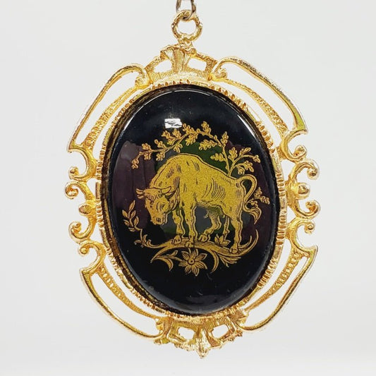 Vintage Taurus Zodiac Bull Pendant - Unique Collectibles