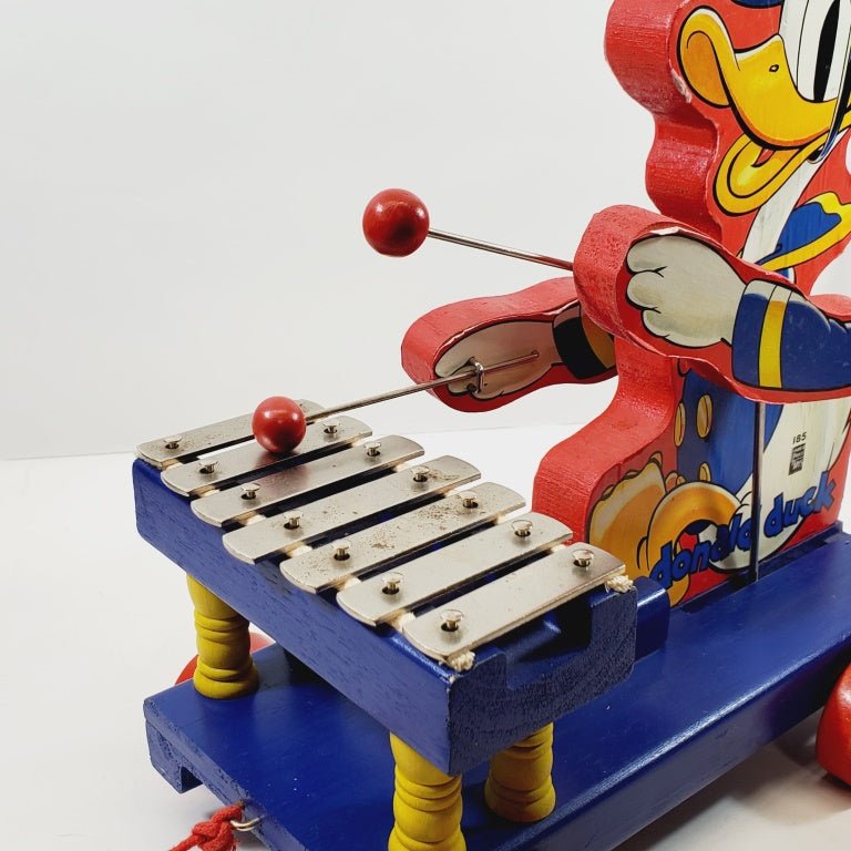Fisher - Price Donald Duck Xylophone Wooden Pull Toy 185 1938 - 1952 - Unique Collectibles