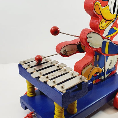 Fisher - Price Donald Duck Xylophone Wooden Pull Toy 185 1938 - 1952 - Unique Collectibles