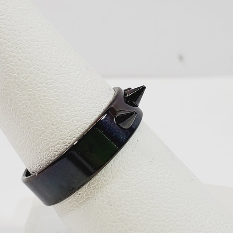 Punk Rock Stainless Steel Heavy Black Ring Size 8.5 - Unique Collectibles