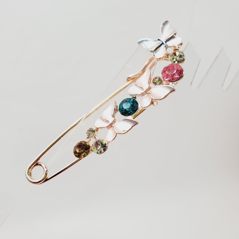 Floral Crystal Pin Brooch - Unique Collectibles