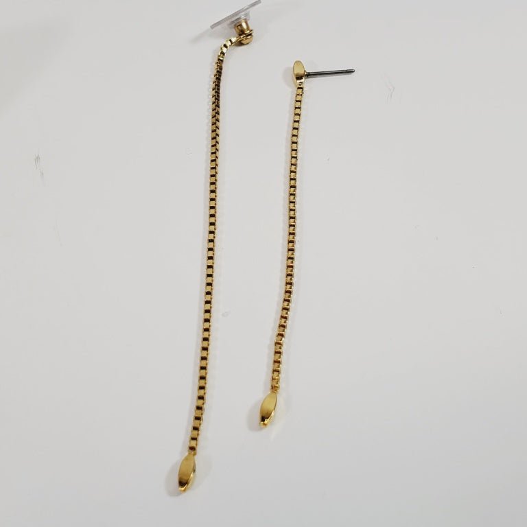 Vintage Double Chain Pierced Earrings 4" Long - Unique Collectibles