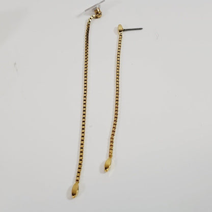 Vintage Double Chain Pierced Earrings 4" Long - Unique Collectibles