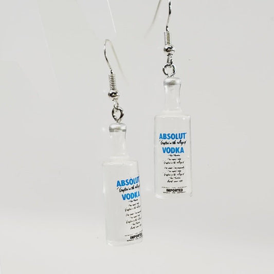 Absolut Vodka Bottle Shaped Earrings - Unique Collectibles