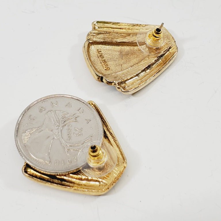 1986 Vintage Pierced Earrings Signed JJ - Unique Collectibles