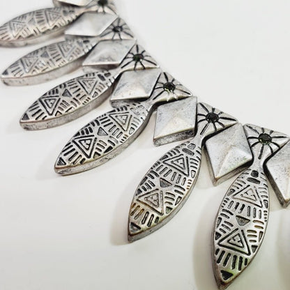 Tribal - Inspired Geometric Statement Necklace - Unique Collectibles