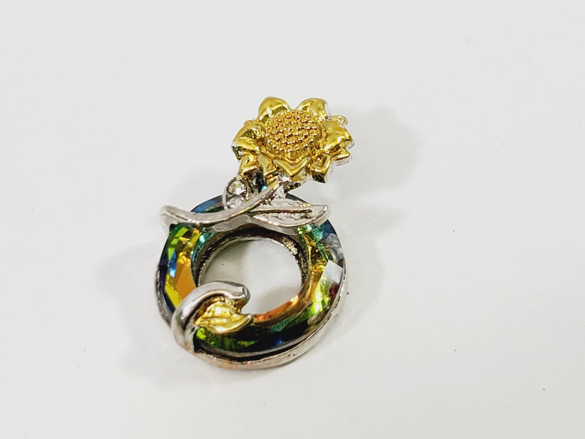Crystal Iridescent Flower Pendant - Unique Collectibles