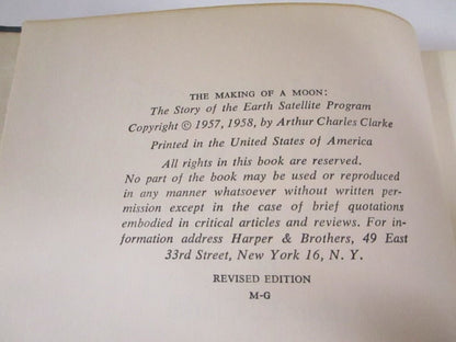 1958 BOOK Making of A Moon by Arthur Charles Clarke - Unique Collectibles