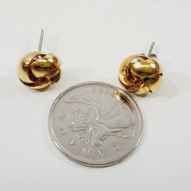 Vintage Goldtone Knot Earrings - Unique Collectibles