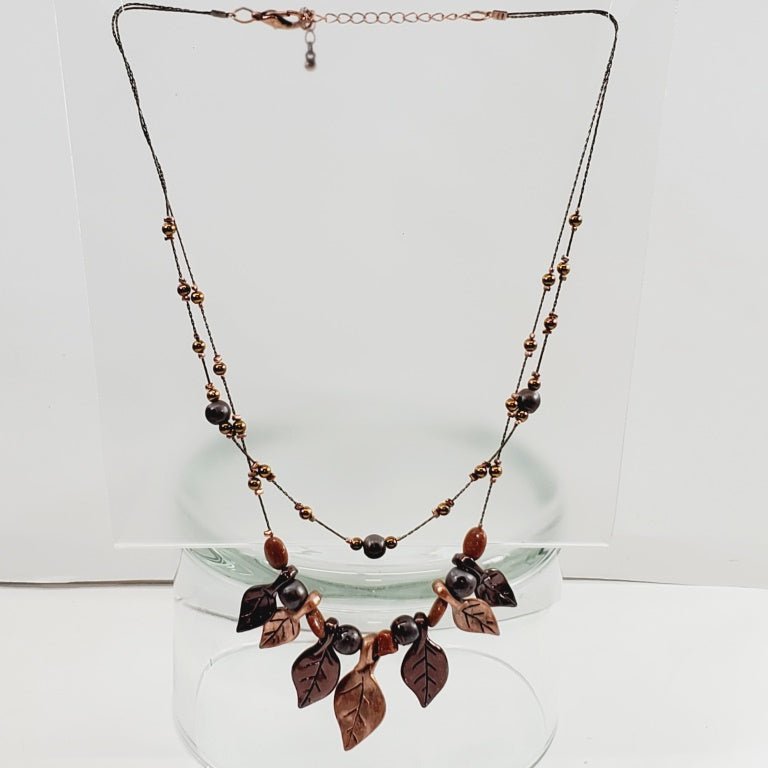 Vintage Metal Leaf Necklace 20 - 22" - Unique Collectibles