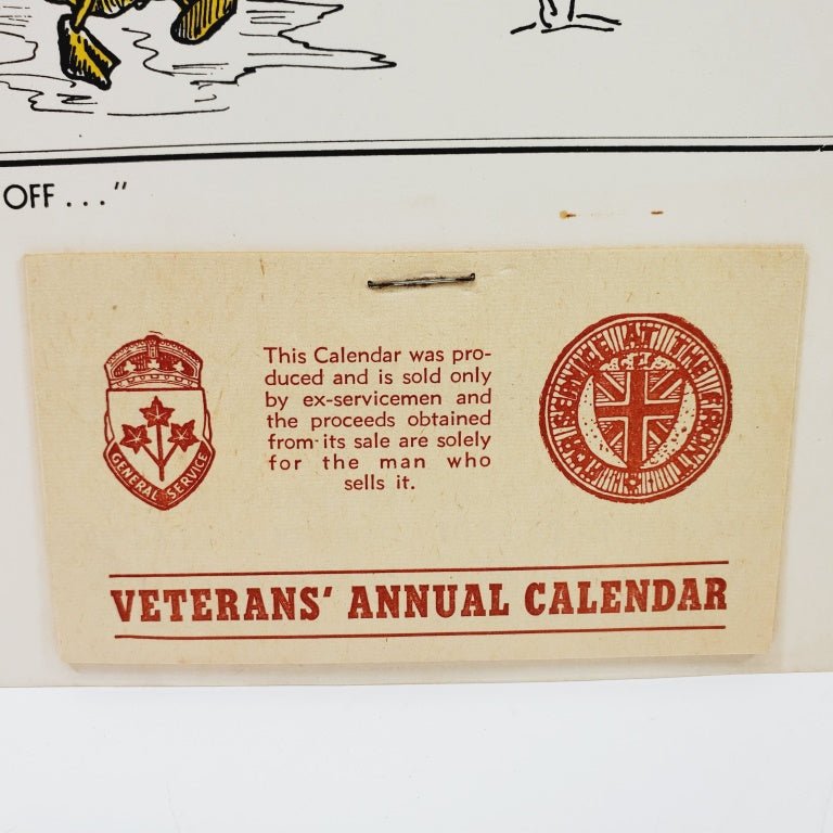 1952 Veteran's Calendar Well Preserved Condition - Unique Collectibles
