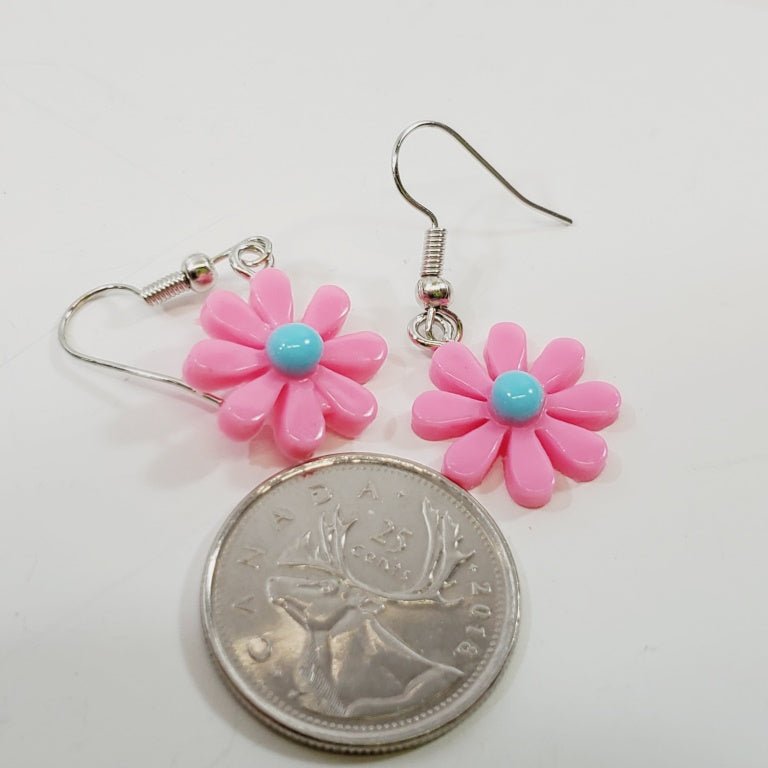 Pink Flower Earrings - Unique Collectibles