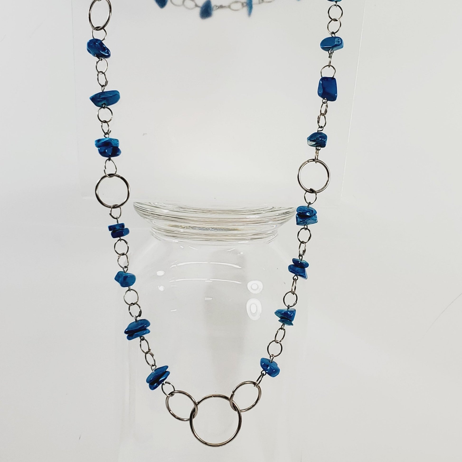 30" Necklace with Blue Stones - Unique Collectibles
