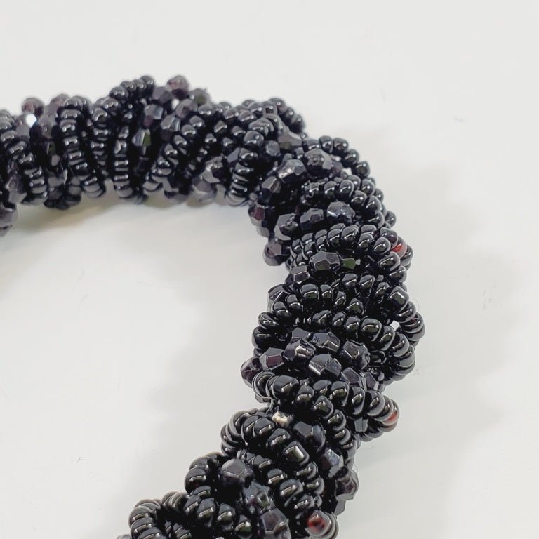 Black Beaded Twist Bracelet - Unique Collectibles