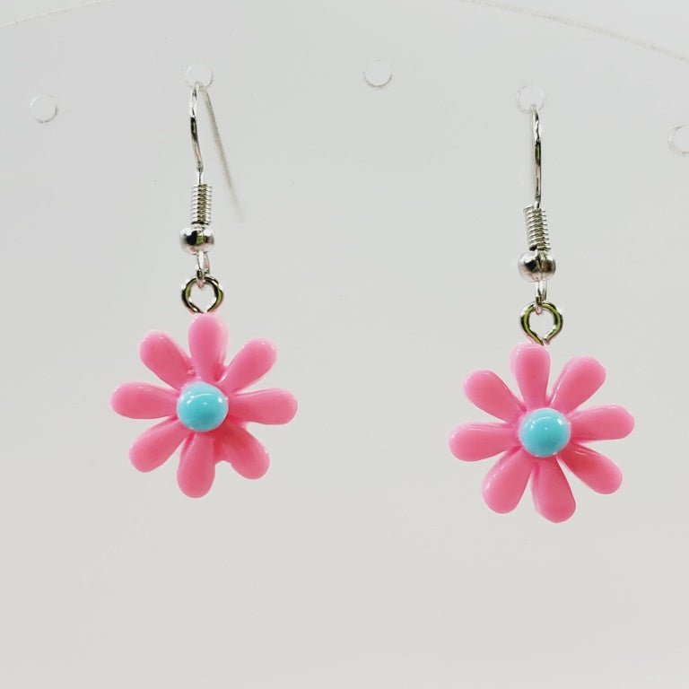 Pink Flower Earrings - Unique Collectibles