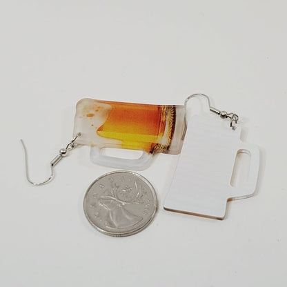 Beer in a Glass Pierced Earrings - Unique Collectibles