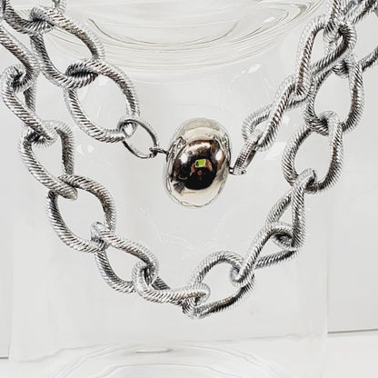 Metal Beads and Chain Necklace 24" - Unique Collectibles