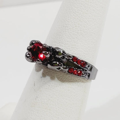 Red Crystal Ring Size 5.5 - Unique Collectibles