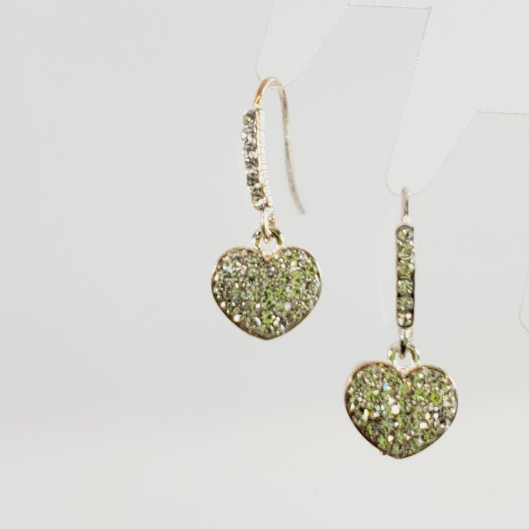 Crystal Heart Shaped Earrings - Unique Collectibles