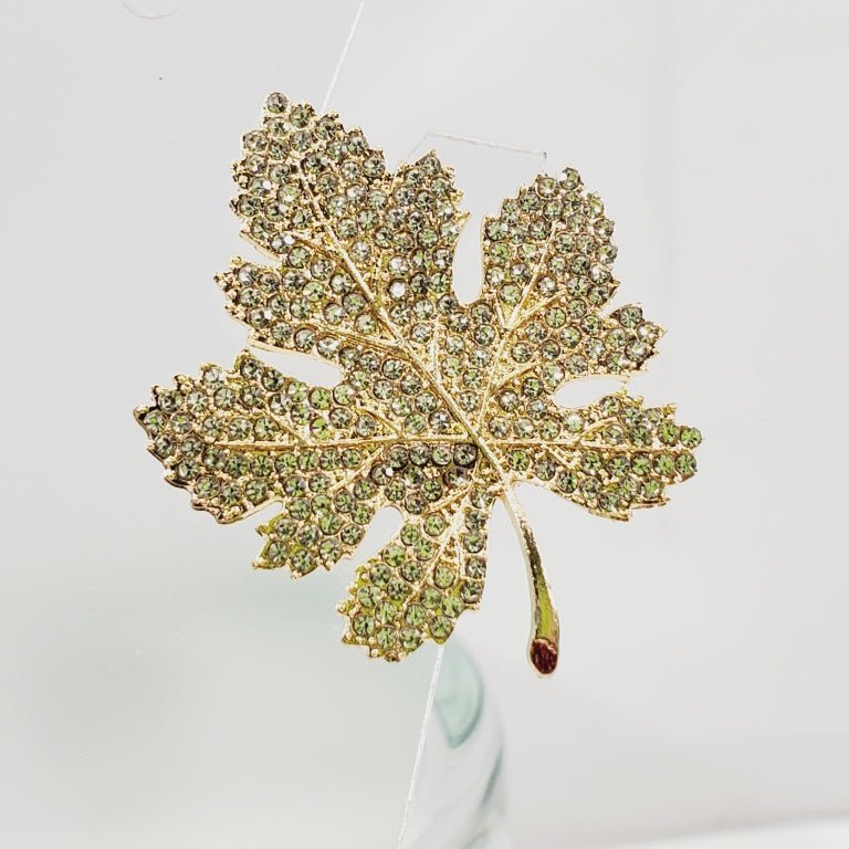 Maple Leaf Brooch Crystal - Unique Collectibles