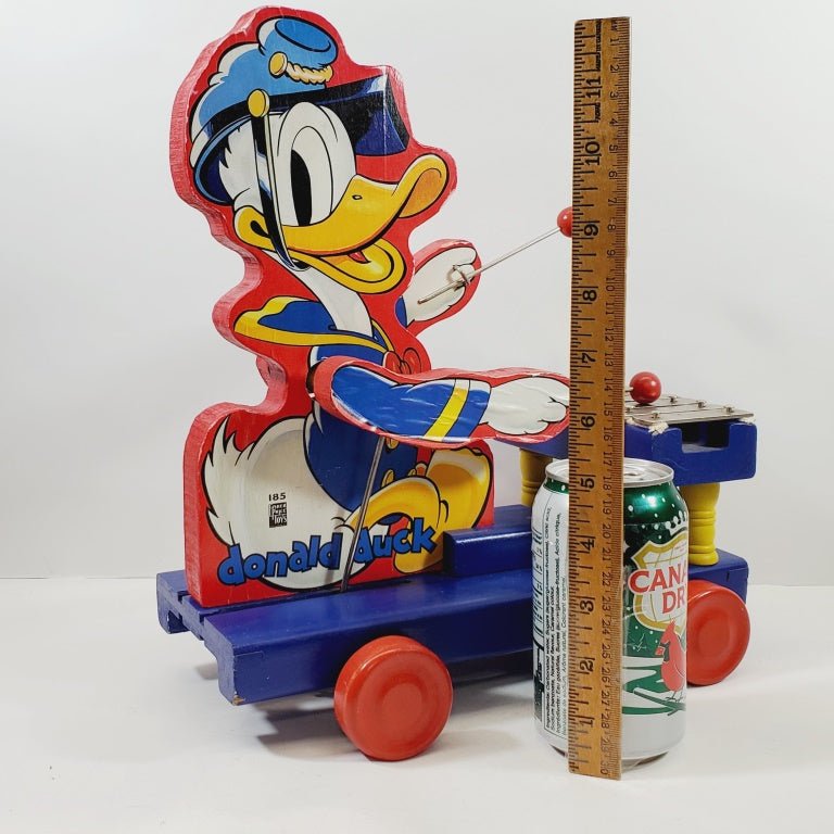 Fisher - Price Donald Duck Xylophone Wooden Pull Toy 185 1938 - 1952 - Unique Collectibles