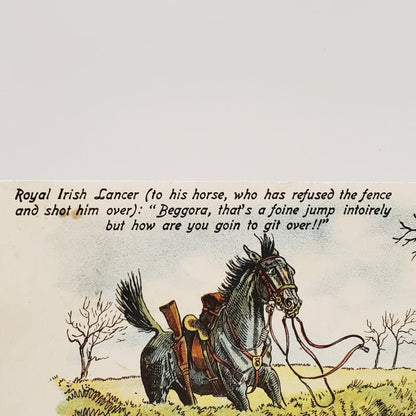 1909 Humorous Soldier & Horse Postcard - Unique Collectibles
