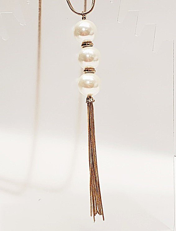 1980's Vintage Sweater Necklace with Statement 7" Pendant - Unique Collectibles