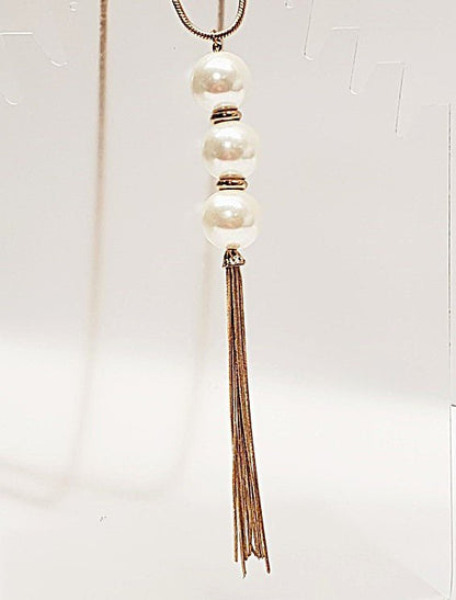 1980's Vintage Sweater Necklace with Statement 7" Pendant - Unique Collectibles