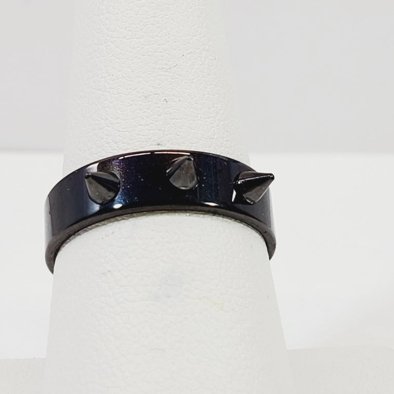 Punk Rock Stainless Steel Heavy Black Ring Size 8.5 - Unique Collectibles
