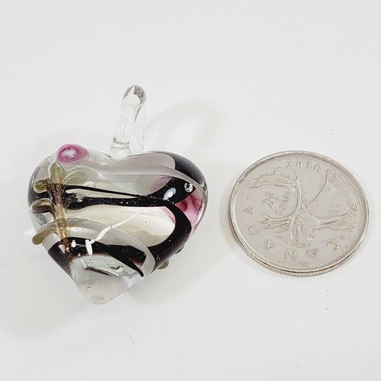 Murano Art Glass Heart Pendant - Unique Collectibles