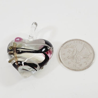 Murano Art Glass Heart Pendant - Unique Collectibles