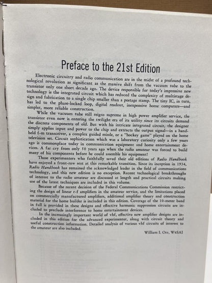 Technical Hardcover Radio Handbook by William I. Orr - Unique Collectibles