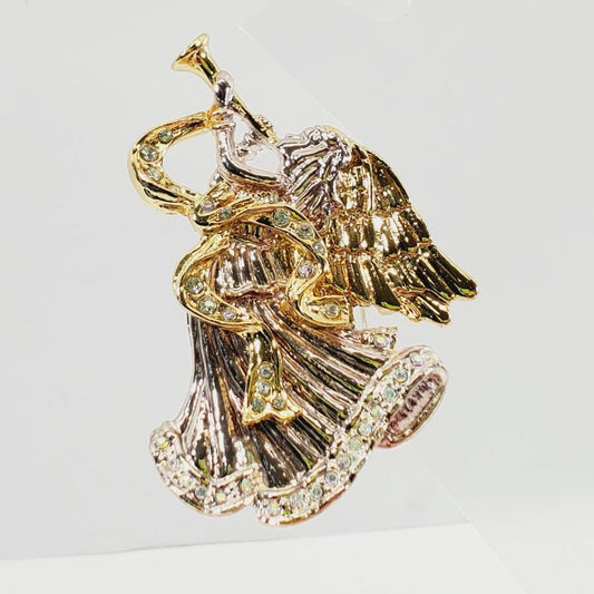Angel Brooch with Crystals - Unique Collectibles