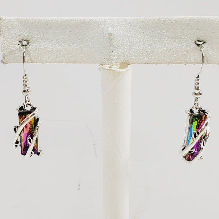 Iridescent Crystal Earrings - Unique Collectibles