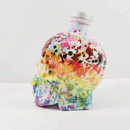 Crystal Head Vodka Bottle with Paint Your Pride Splatter Design - Unique Collectibles