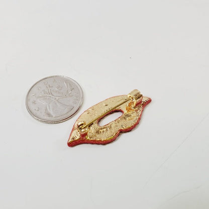 Fun Red Crystal Lips Brooch - Unique Collectibles