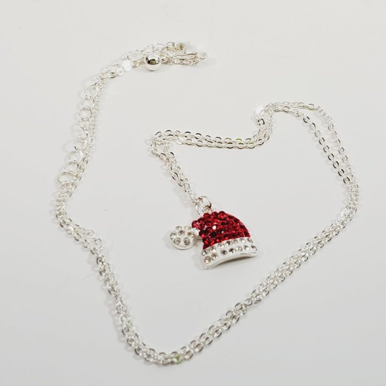 Santa's Hat Christmas Necklace 20" - Unique Collectibles