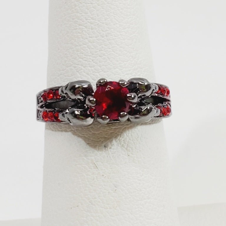 Red Crystal Ring Size 5.5 - Unique Collectibles