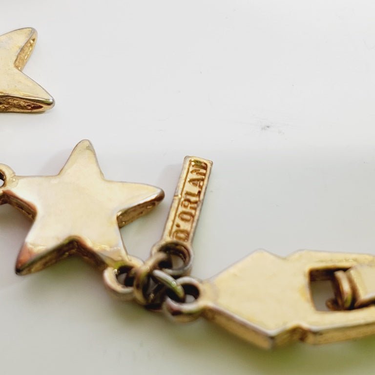 Vintage Signed D'Orlan Star Shaped Necklace 24" - Unique Collectibles