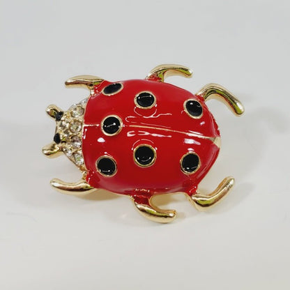 Red Beetle Ladybug Brooch - Unique Collectibles