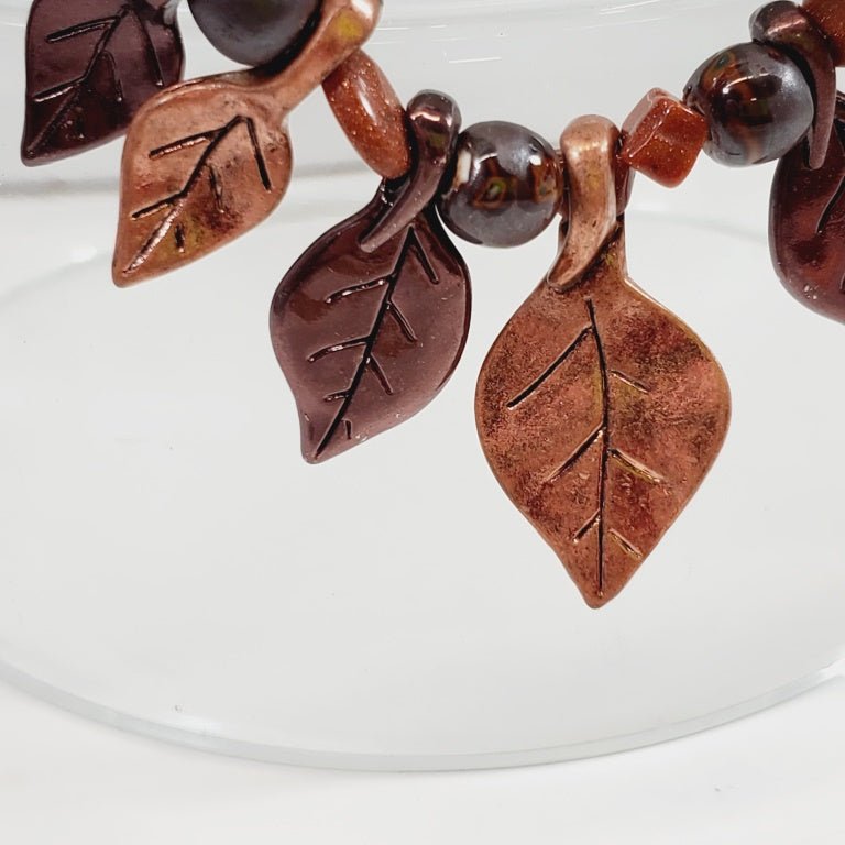 Vintage Metal Leaf Necklace 20 - 22" - Unique Collectibles