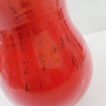 Red Pottery Pitcher with Black Made in Italy Vintage - Unique Collectibles