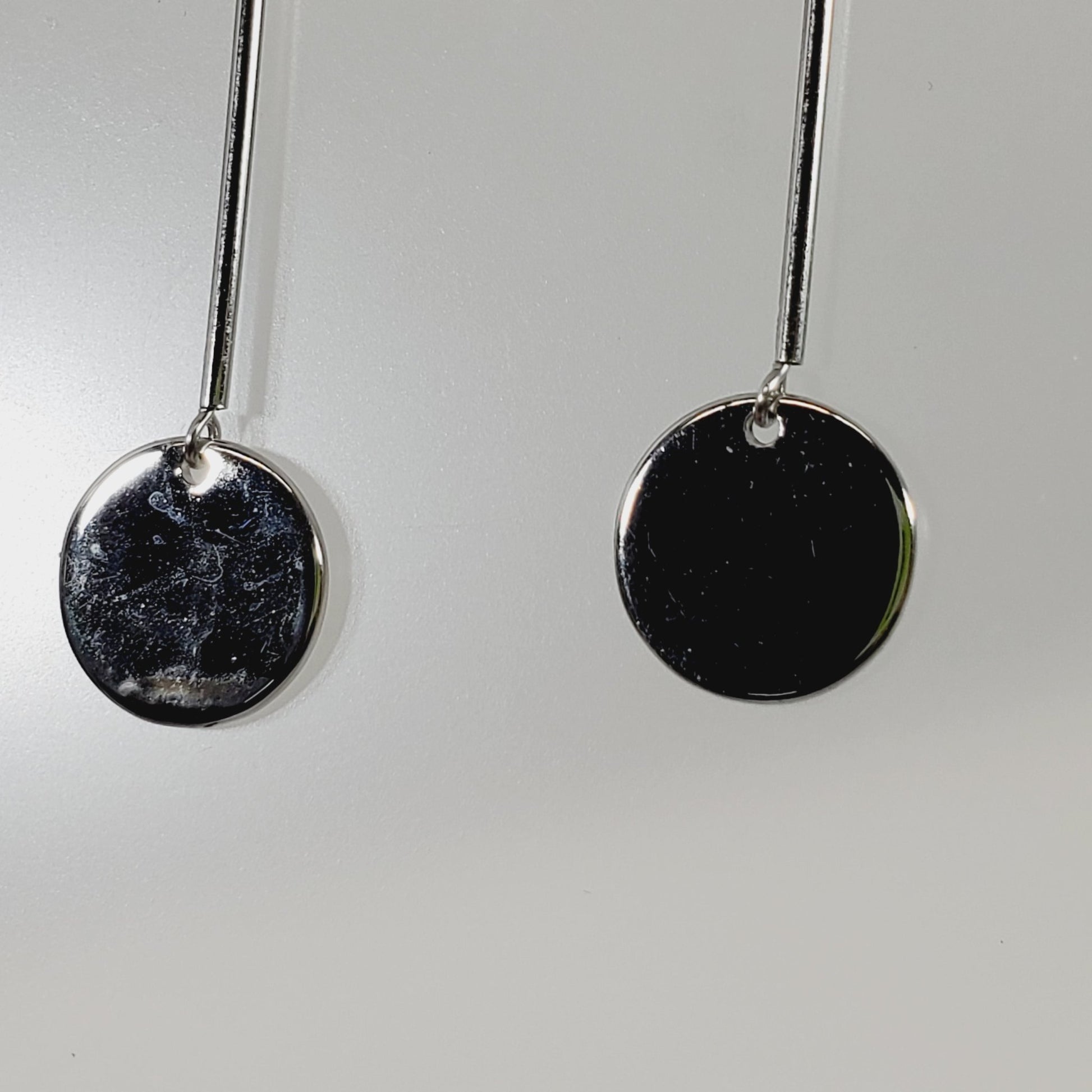 Chrome Disc Pierced Earrings - Unique Collectibles