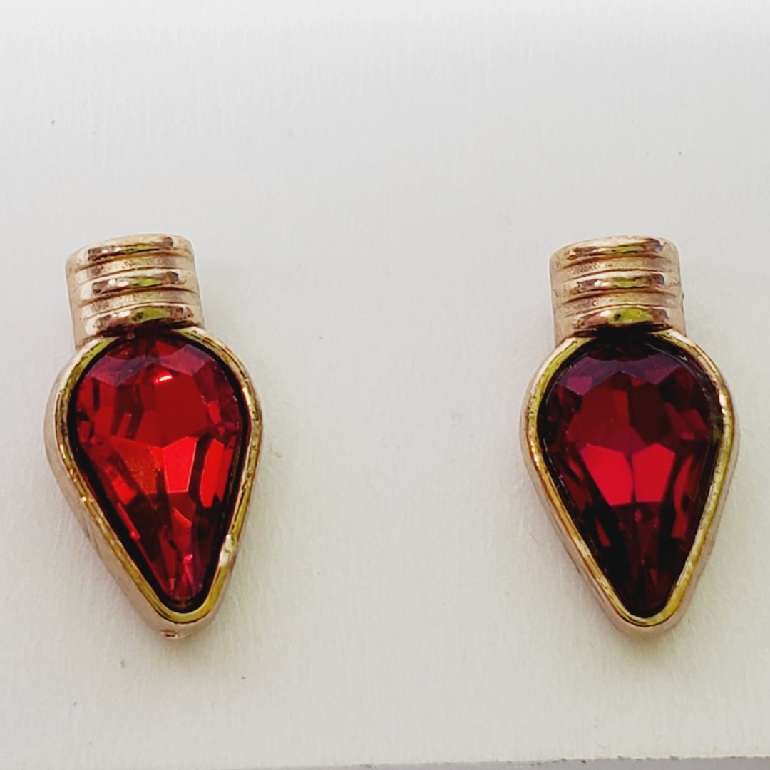 Crystal Christmas Earrings Light Bulbs - Unique Collectibles